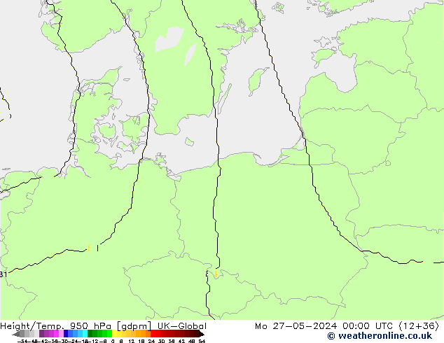 Hoogte/Temp. 950 hPa UK-Global ma 27.05.2024 00 UTC