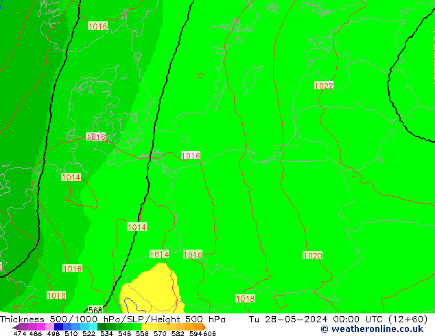 Thck 500-1000hPa UK-Global mar 28.05.2024 00 UTC