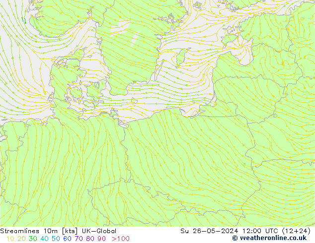 Streamlines 10m UK-Global Su 26.05.2024 12 UTC