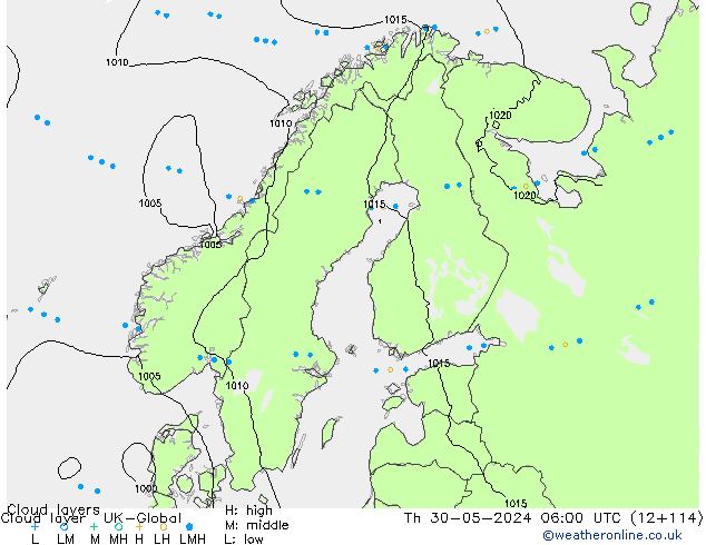 Cloud layer UK-Global  30.05.2024 06 UTC