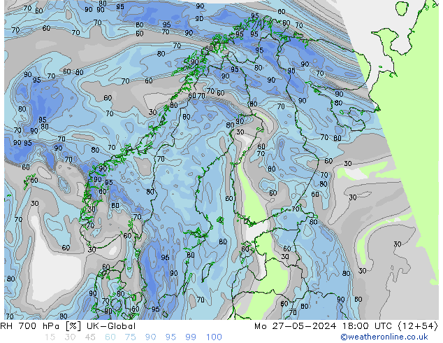 RH 700 hPa UK-Global Seg 27.05.2024 18 UTC