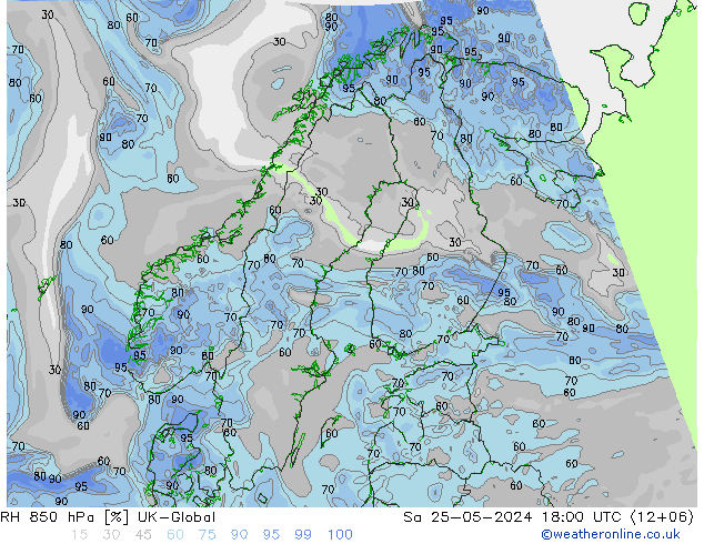 RV 850 hPa UK-Global za 25.05.2024 18 UTC