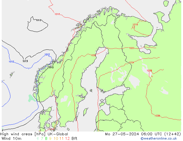 High wind areas UK-Global пн 27.05.2024 06 UTC