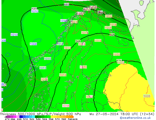 Thck 500-1000hPa UK-Global Seg 27.05.2024 18 UTC