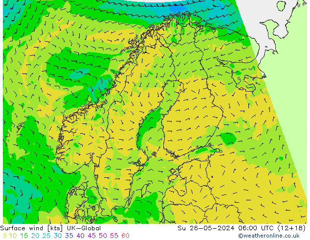 Vent 10 m UK-Global dim 26.05.2024 06 UTC