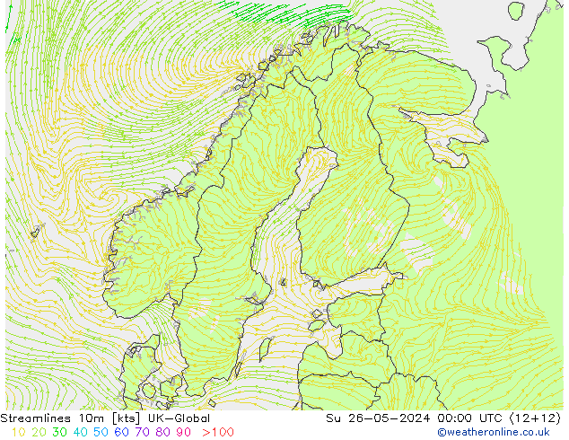 Streamlines 10m UK-Global Su 26.05.2024 00 UTC