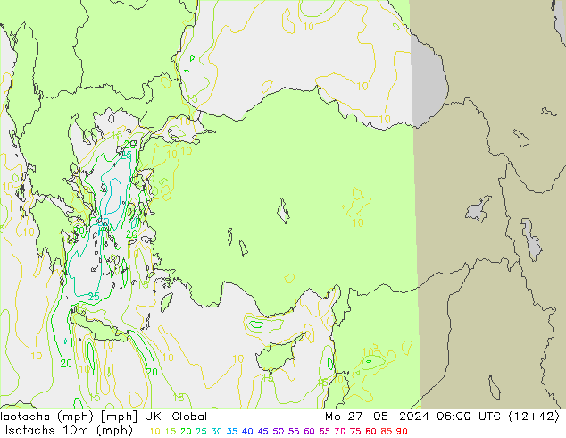 Eşrüzgar Hızları mph UK-Global Pzt 27.05.2024 06 UTC