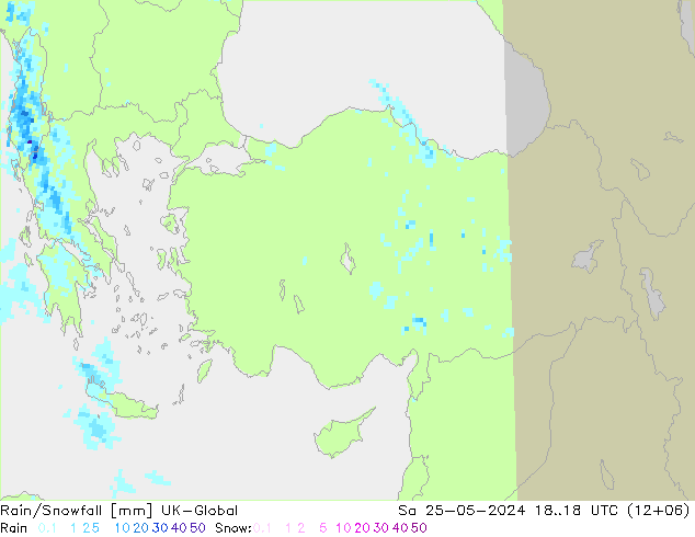 Rain/Snowfall UK-Global Cts 25.05.2024 18 UTC