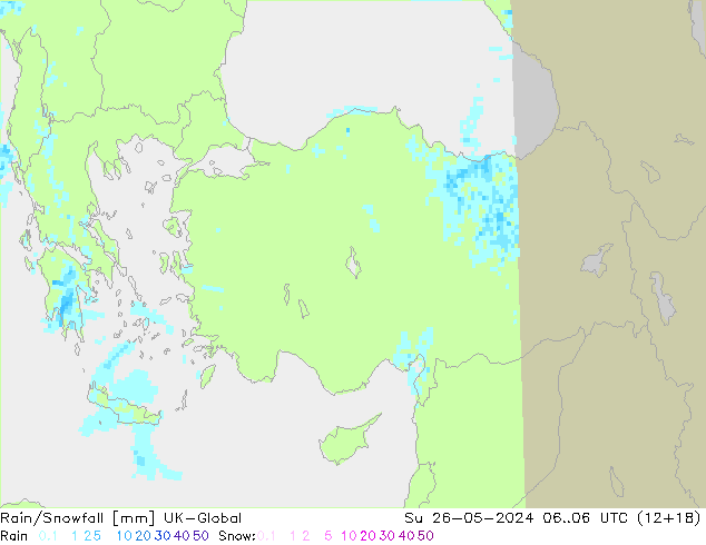 Rain/Snowfall UK-Global Вс 26.05.2024 06 UTC