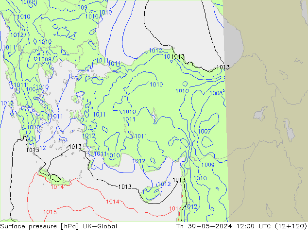 Luchtdruk (Grond) UK-Global do 30.05.2024 12 UTC