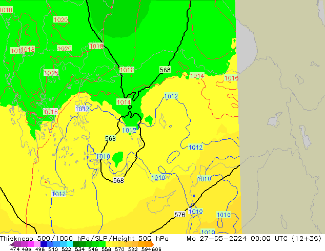 Thck 500-1000hPa UK-Global lun 27.05.2024 00 UTC