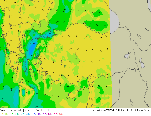 ветер 10 m UK-Global Вс 26.05.2024 18 UTC