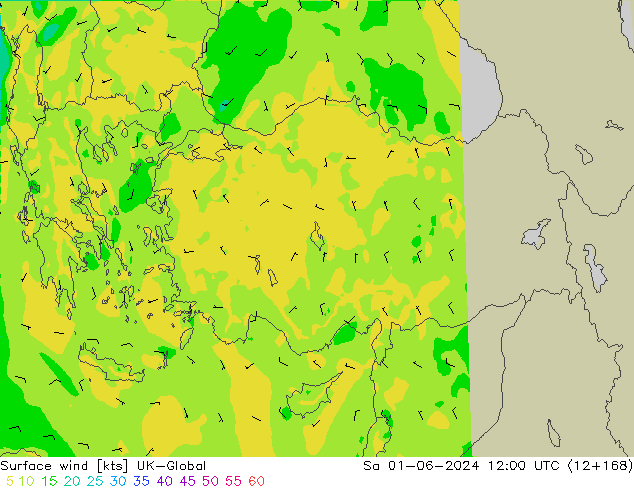 Surface wind UK-Global Sa 01.06.2024 12 UTC