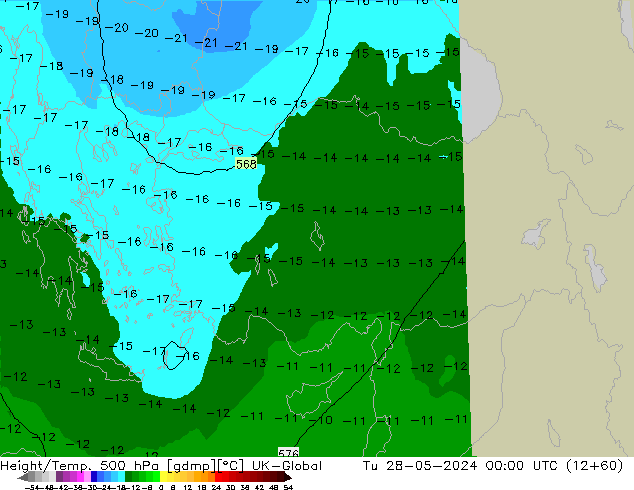Height/Temp. 500 hPa UK-Global  28.05.2024 00 UTC