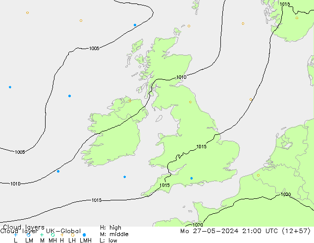 Cloud layer UK-Global Po 27.05.2024 21 UTC