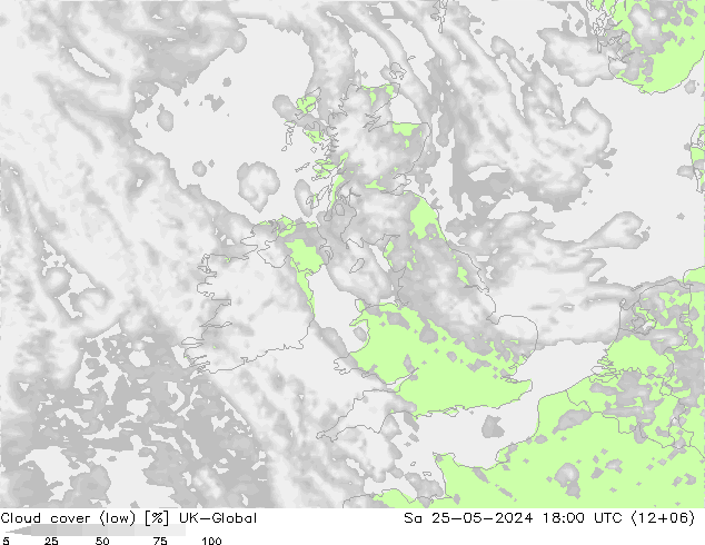 Cloud cover (low) UK-Global Sa 25.05.2024 18 UTC