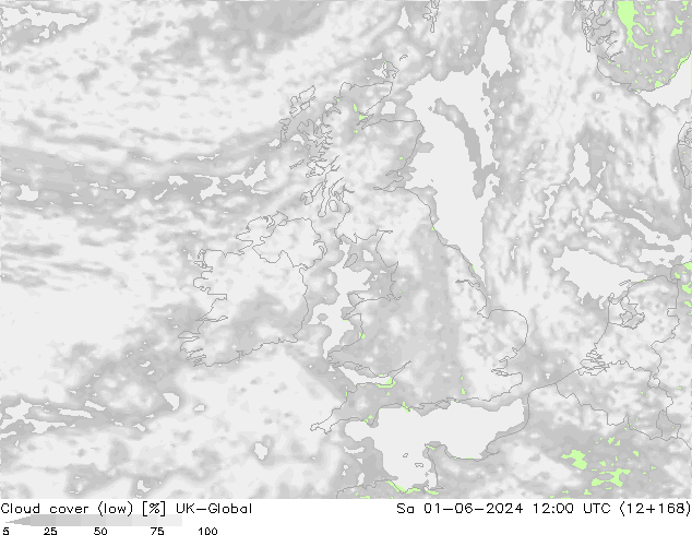 Bewolking (Laag) UK-Global za 01.06.2024 12 UTC