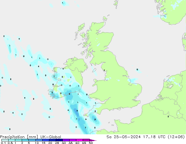 Precipitation UK-Global Sa 25.05.2024 18 UTC
