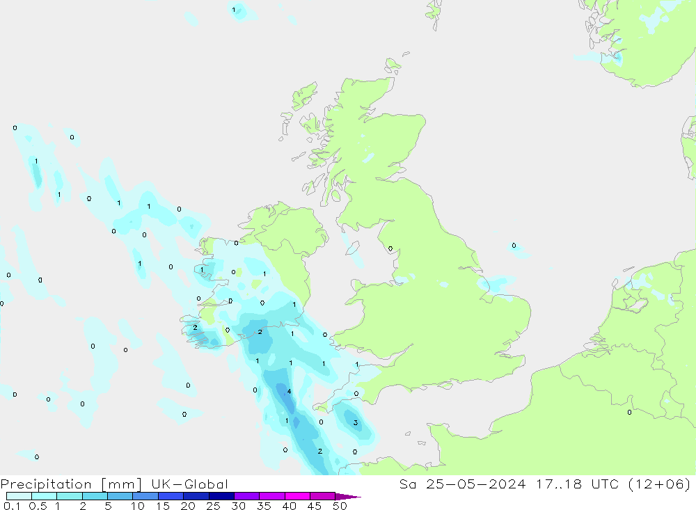 Precipitation UK-Global Sa 25.05.2024 18 UTC