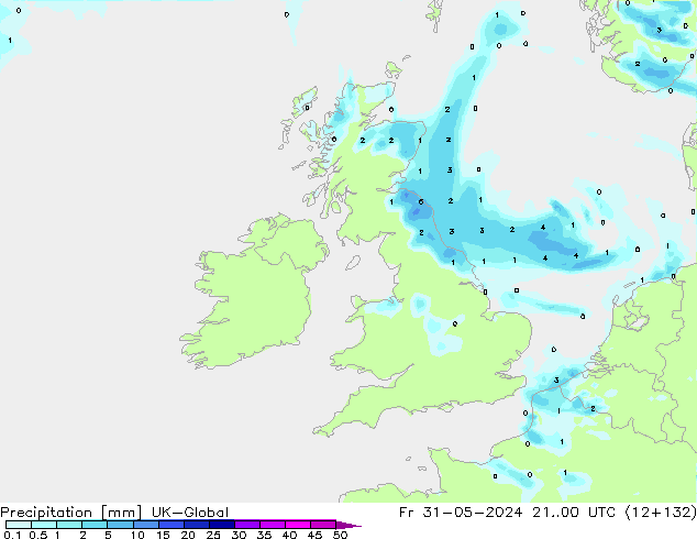 Precipitation UK-Global Fr 31.05.2024 00 UTC