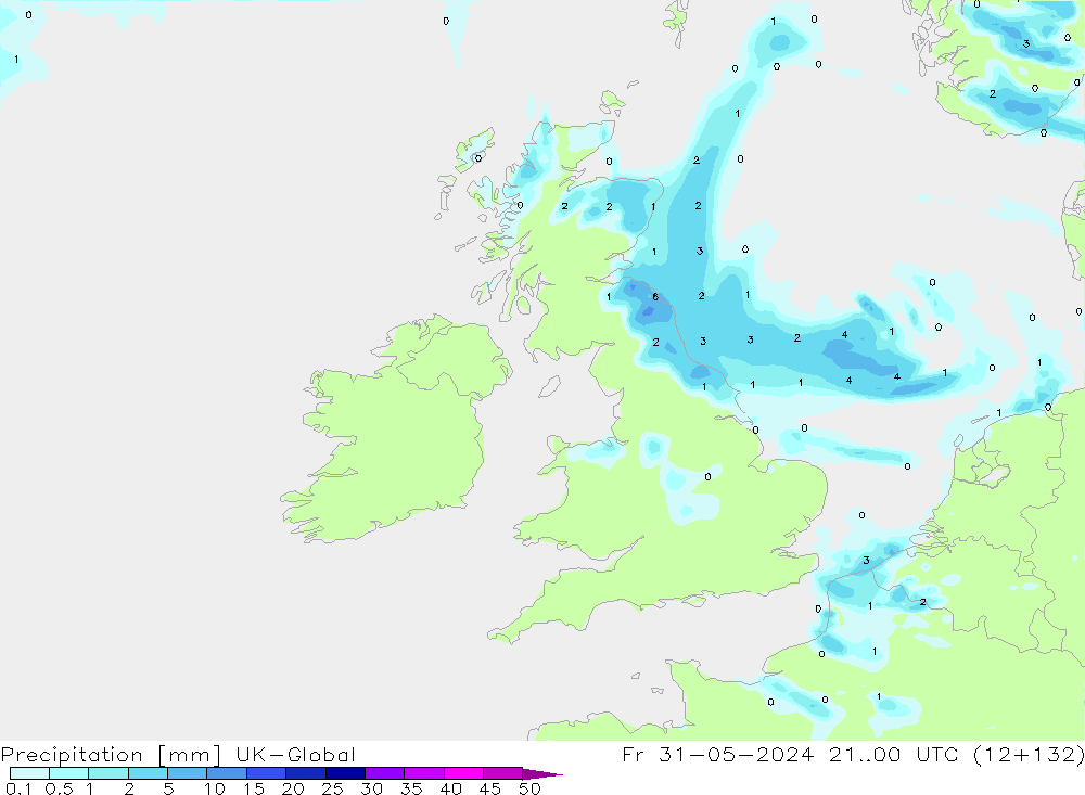 Precipitation UK-Global Fr 31.05.2024 00 UTC