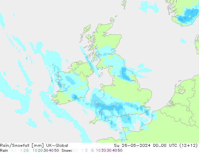 Rain/Snowfall UK-Global Вс 26.05.2024 00 UTC