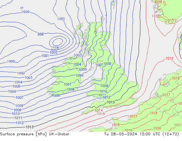 приземное давление UK-Global вт 28.05.2024 12 UTC