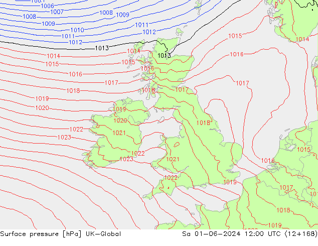 Luchtdruk (Grond) UK-Global za 01.06.2024 12 UTC