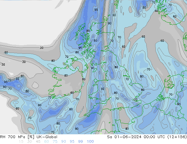 RH 700 hPa UK-Global Sa 01.06.2024 00 UTC