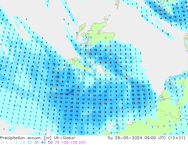 Precipitation accum. UK-Global Dom 26.05.2024 09 UTC