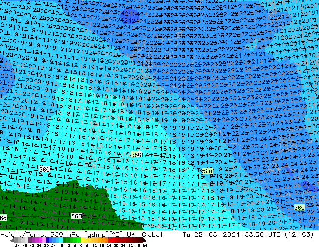 Height/Temp. 500 hPa UK-Global Di 28.05.2024 03 UTC