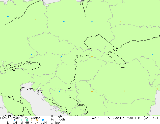 Cloud layer UK-Global mié 29.05.2024 00 UTC
