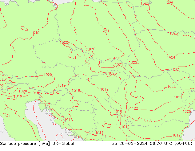 pression de l'air UK-Global dim 26.05.2024 06 UTC