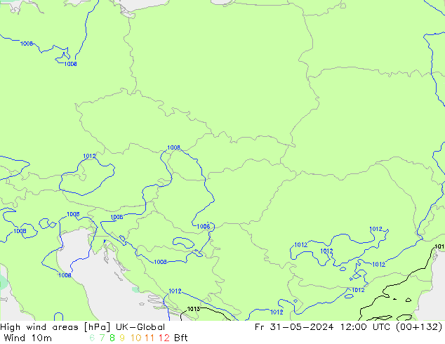 High wind areas UK-Global Fr 31.05.2024 12 UTC