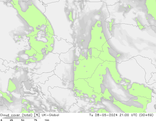 Nubes (total) UK-Global mar 28.05.2024 21 UTC