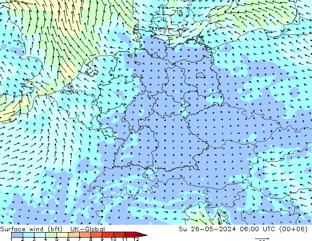 Bodenwind (bft) UK-Global So 26.05.2024 06 UTC