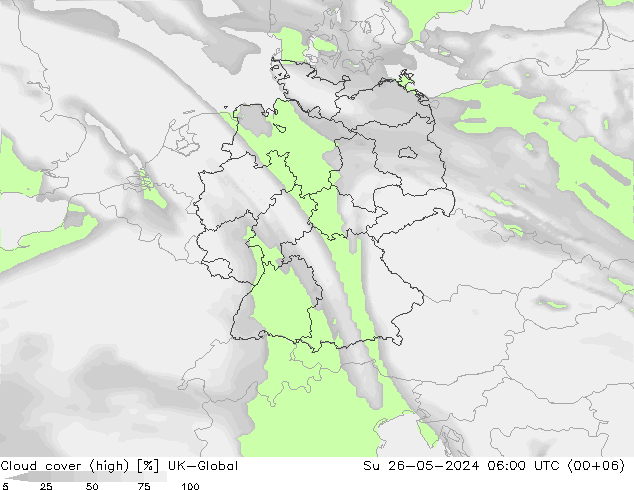 Bewolking (Hoog) UK-Global zo 26.05.2024 06 UTC