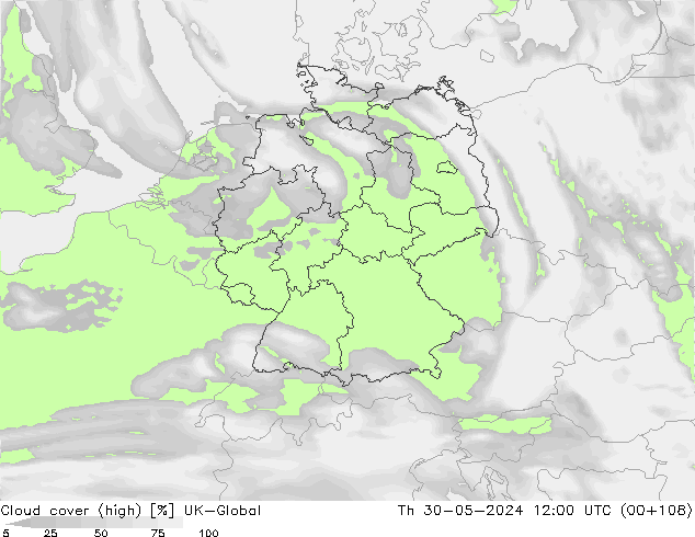 Bewolking (Hoog) UK-Global do 30.05.2024 12 UTC