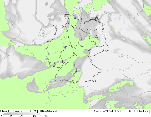 Bewolking (Hoog) UK-Global vr 31.05.2024 09 UTC