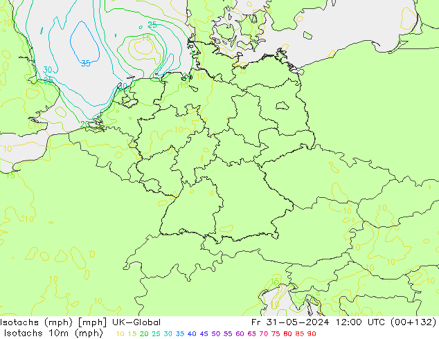 Isotachs (mph) UK-Global  31.05.2024 12 UTC