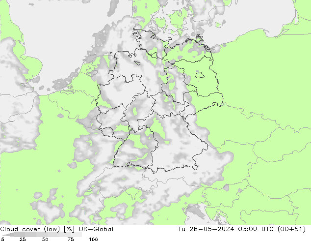 Bewolking (Laag) UK-Global di 28.05.2024 03 UTC