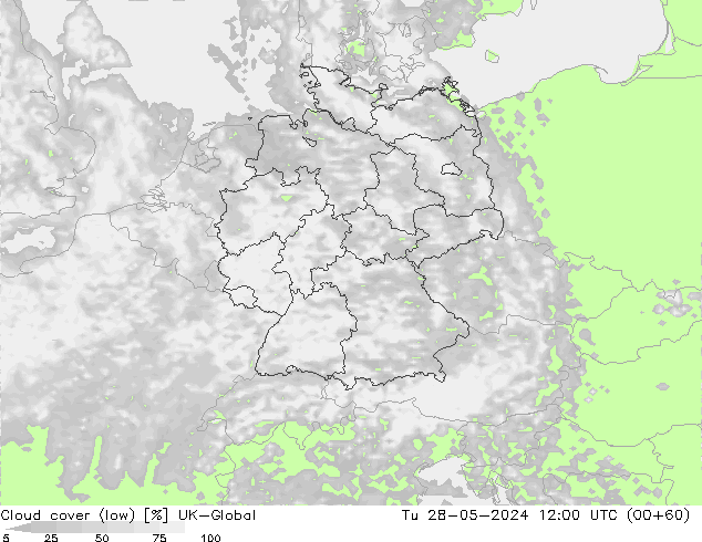 nízká oblaka UK-Global Út 28.05.2024 12 UTC