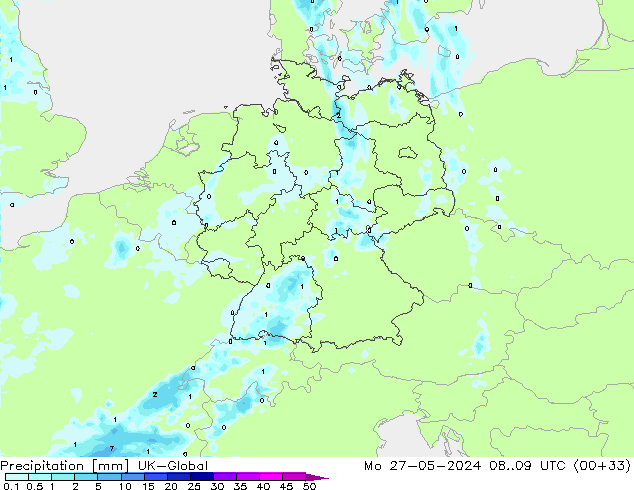 Precipitation UK-Global Mo 27.05.2024 09 UTC