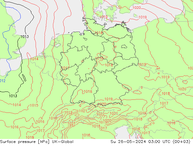 Luchtdruk (Grond) UK-Global zo 26.05.2024 03 UTC