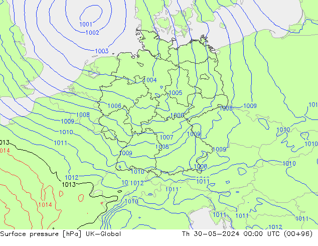 Luchtdruk (Grond) UK-Global do 30.05.2024 00 UTC