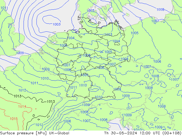 Luchtdruk (Grond) UK-Global do 30.05.2024 12 UTC