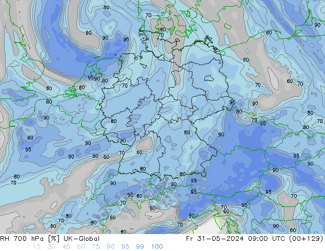 RV 700 hPa UK-Global vr 31.05.2024 09 UTC