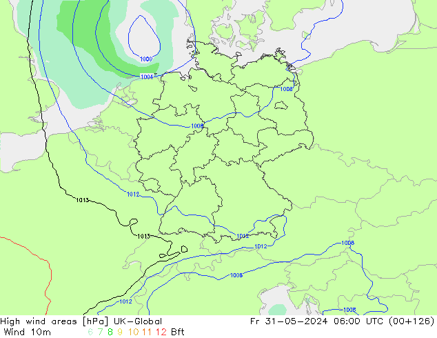 High wind areas UK-Global Fr 31.05.2024 06 UTC