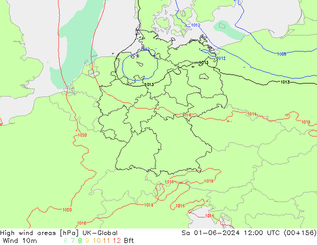 High wind areas UK-Global Sáb 01.06.2024 12 UTC