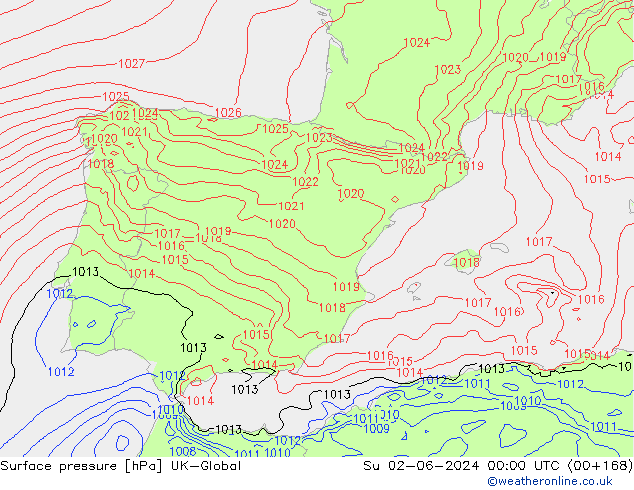 приземное давление UK-Global Вс 02.06.2024 00 UTC